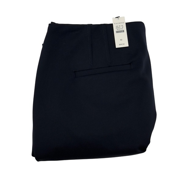 Talbots Women's Size 10 Navy Blue Career Dress Pants Straight Leg Side Zip - Picture 1 of 8